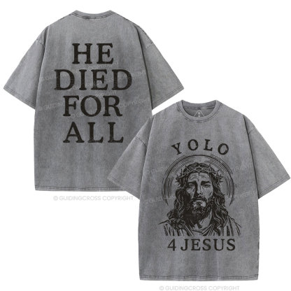 Yolo For Jesus Christian Washed T-Shirt
