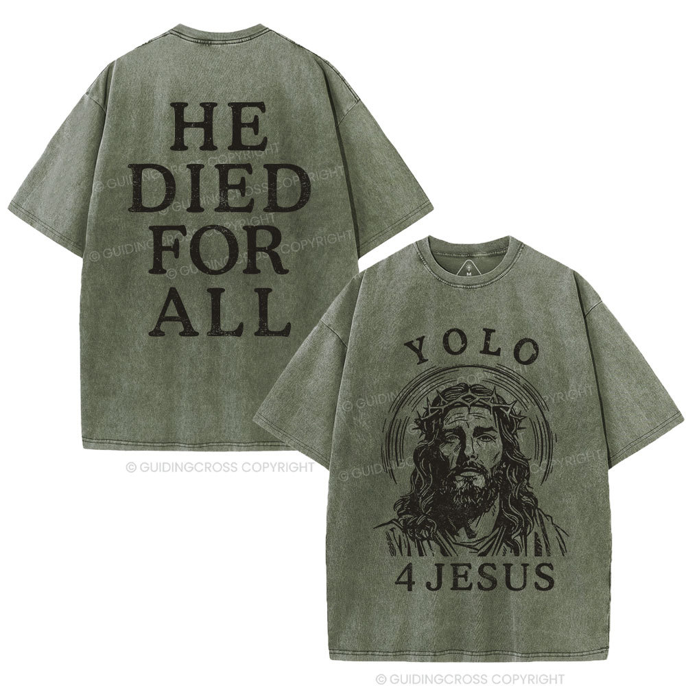 Yolo For Jesus Christian Washed T-Shirt