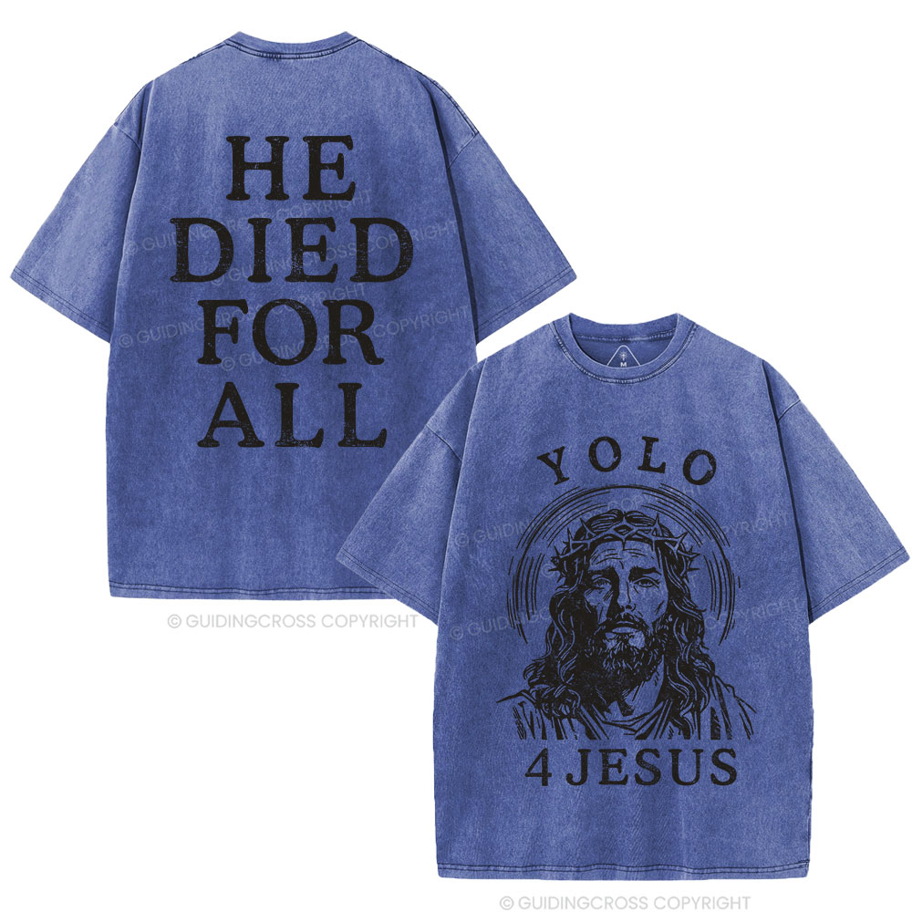 Yolo For Jesus Christian Washed T-Shirt