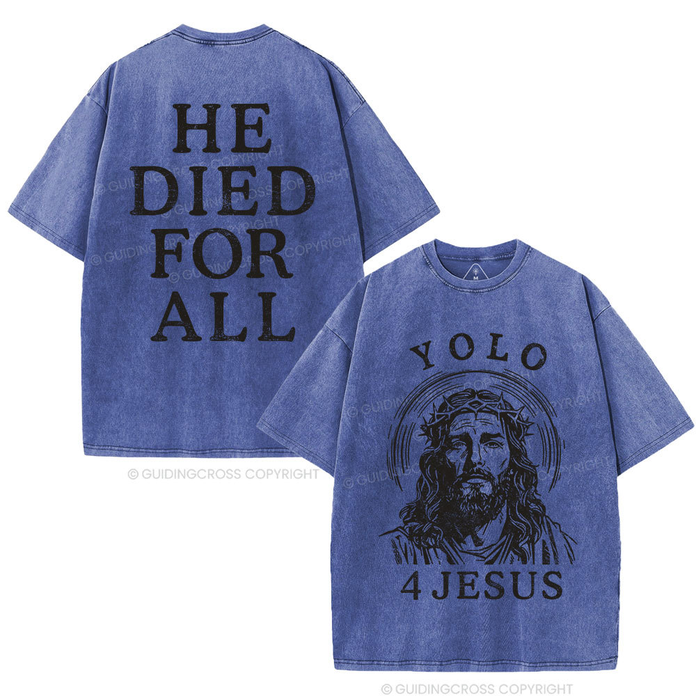 Yolo For Jesus Christian Washed T-Shirt