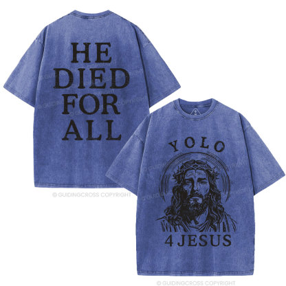 Yolo For Jesus Christian Washed T-Shirt