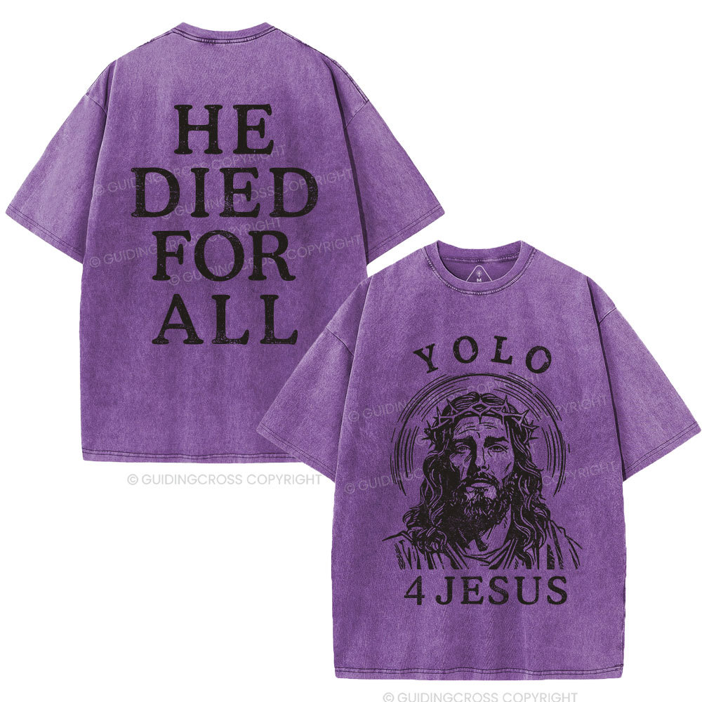 Yolo For Jesus Christian Washed T-Shirt