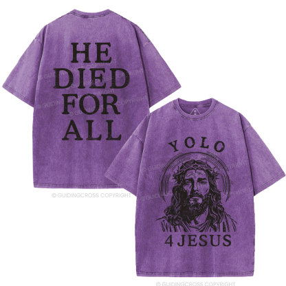 Yolo For Jesus Christian Washed T-Shirt