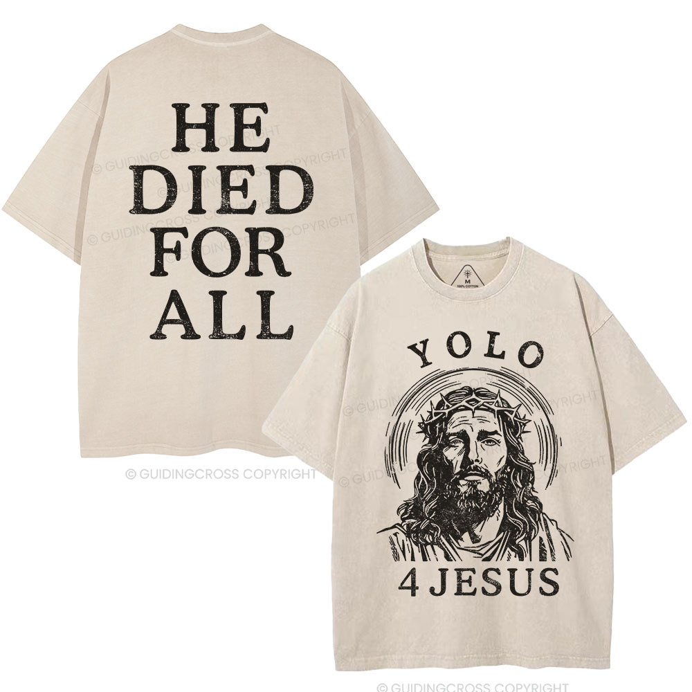 Yolo For Jesus Christian Washed T-Shirt