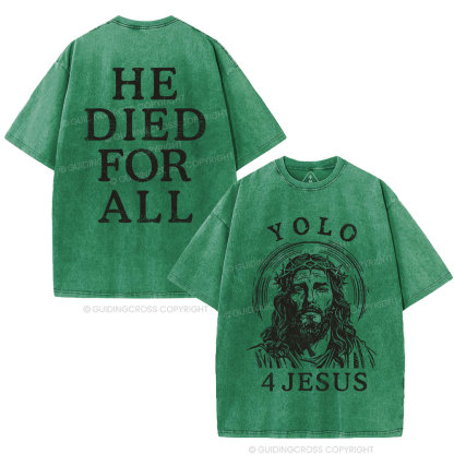 Yolo For Jesus Christian Washed T-Shirt