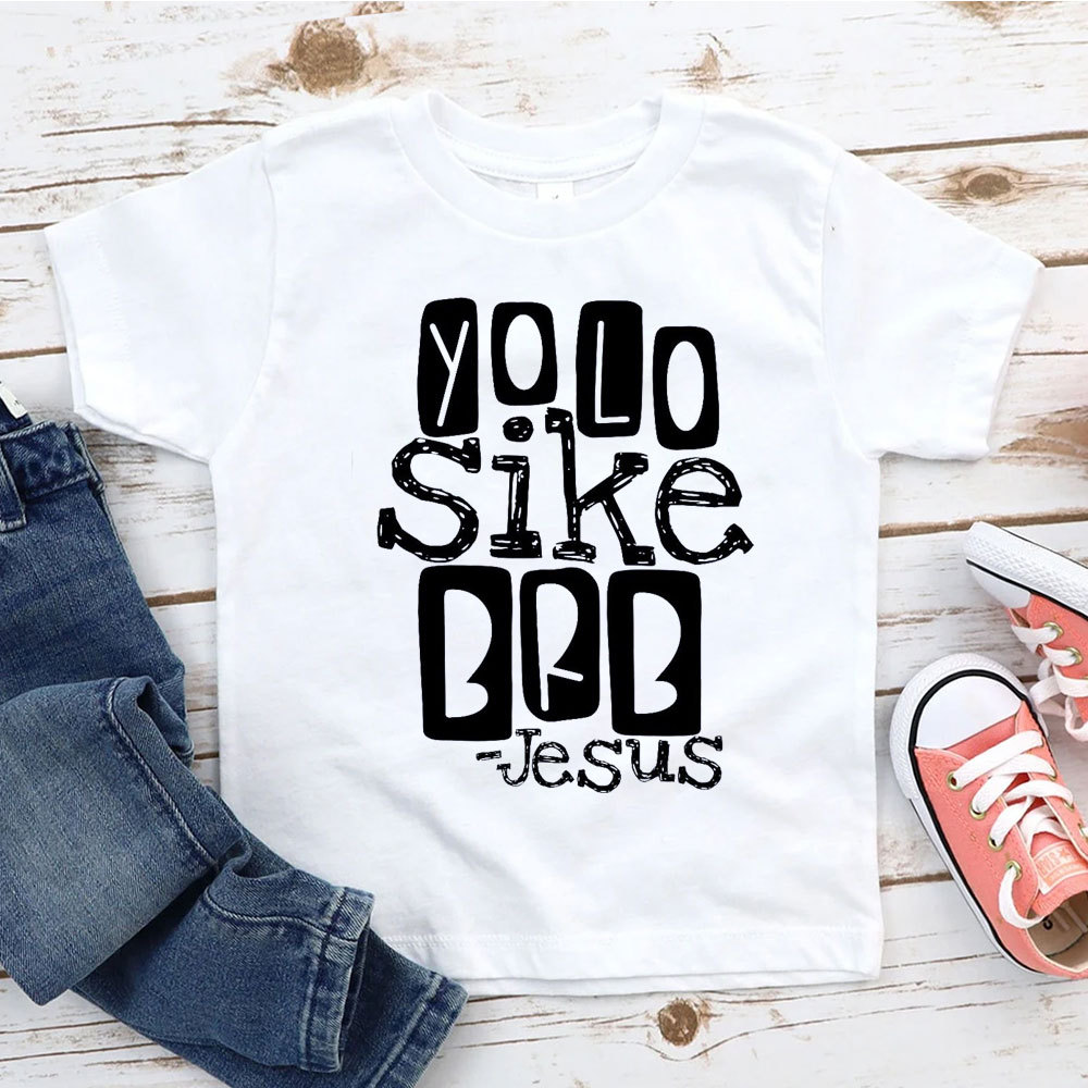 Yolo Sike BRB Funny Jesus Christian Kid T-Shirt