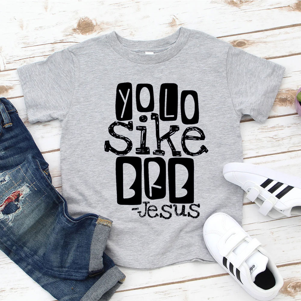 Yolo Sike BRB Funny Jesus Christian Kid T-Shirt