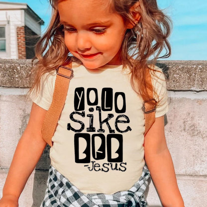 Yolo Sike BRB Funny Jesus Christian Kid T-Shirt