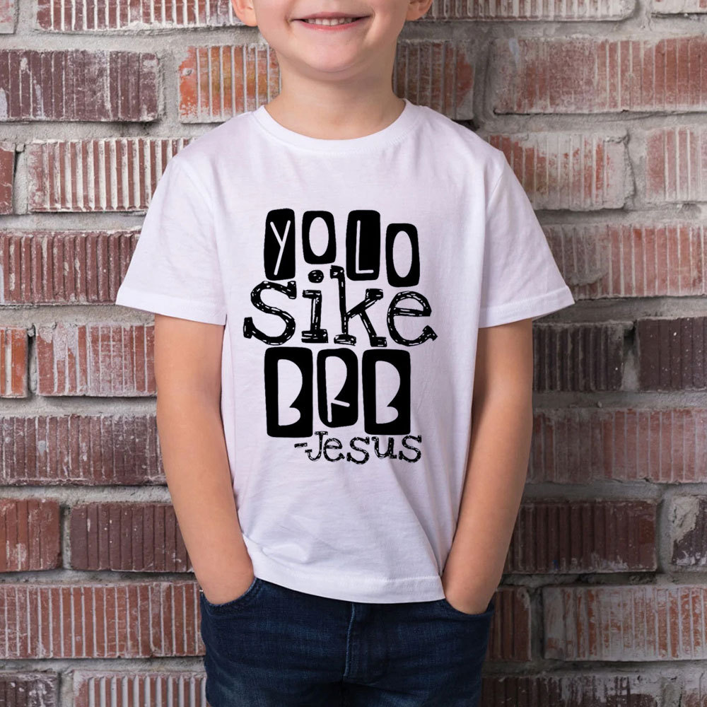 Yolo Sike BRB Funny Jesus Christian Kid T-Shirt