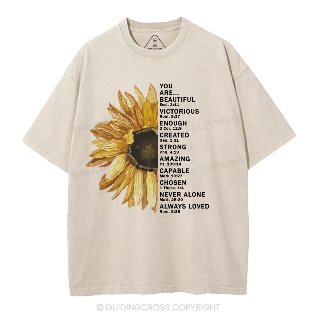 You Are Beautiful Christian Washed T-Shirt