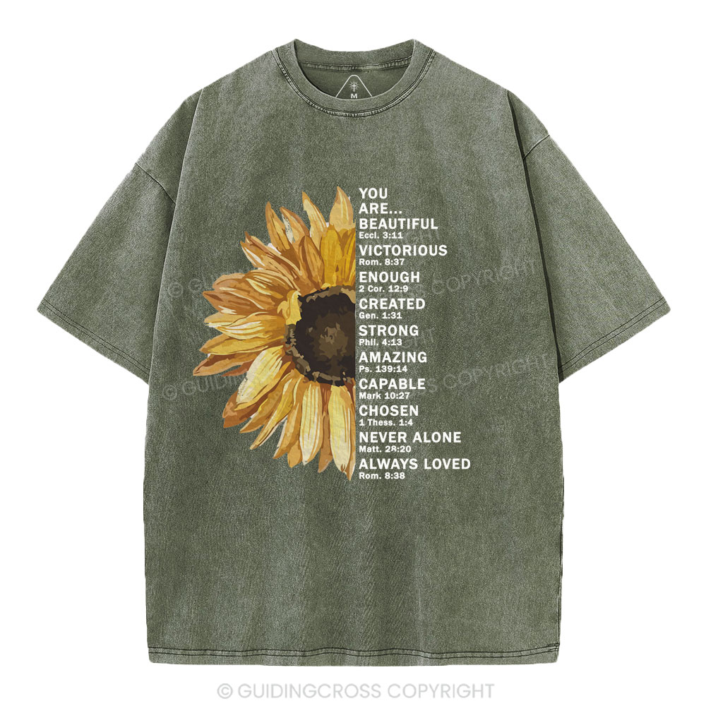 You Are Beautiful Christian Washed T-Shirt