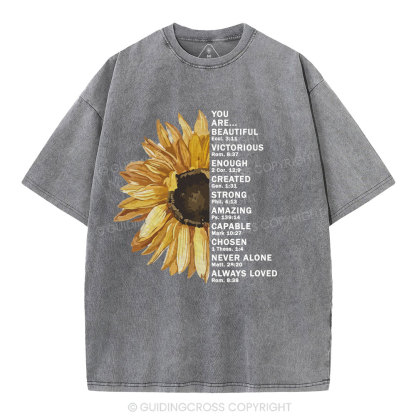 You Are Beautiful Christian Washed T-Shirt