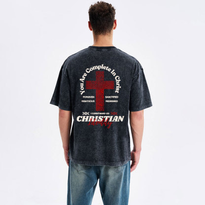 You Are Complete In Christ Christian Washed T-Shirt