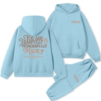You Are Fearfully And Wonderfully Christian Fleece Hoodie Set