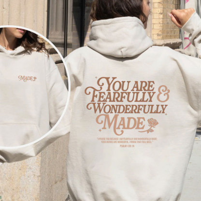 You Are Fearfully And Wonderfully Christian Fleece Hoodie Set