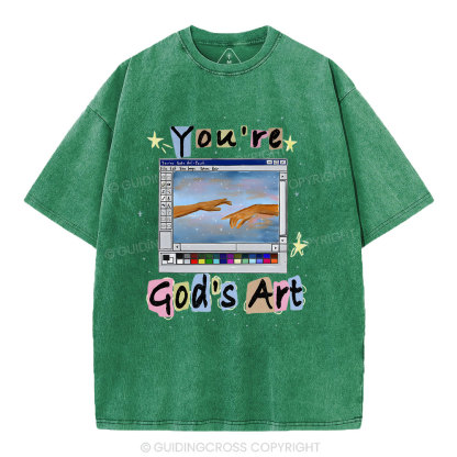 You Are God's Art Christian Washed T-Shirt