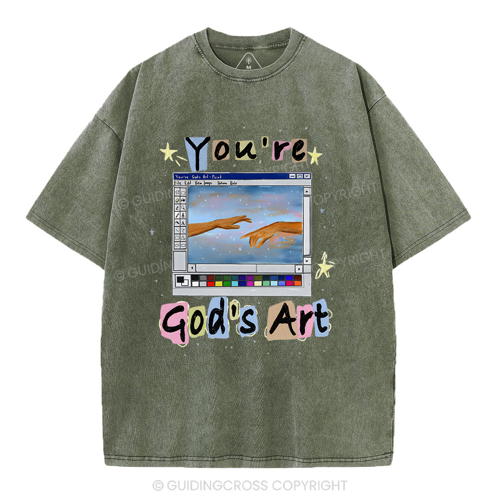 You Are God's Art Christian Washed T-Shirt