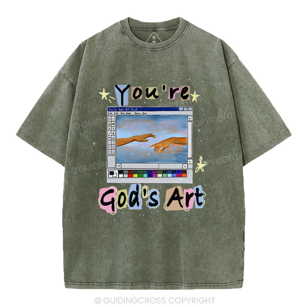 You Are God's Art Christian Washed T-Shirt