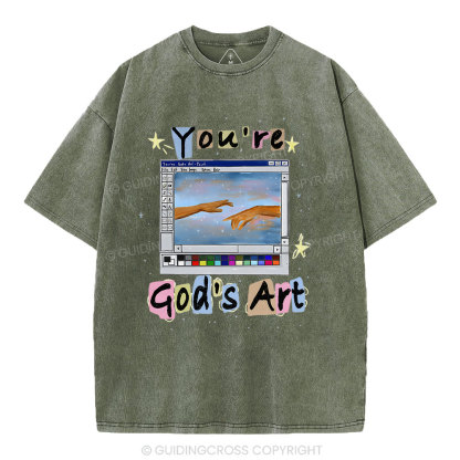 You Are God's Art Christian Washed T-Shirt