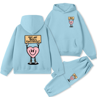 You Are God's Masterpiece Christian Fleece Hoodie Set