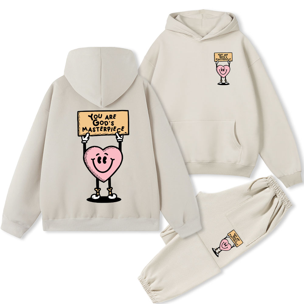 You Are God's Masterpiece Christian Fleece Hoodie Set