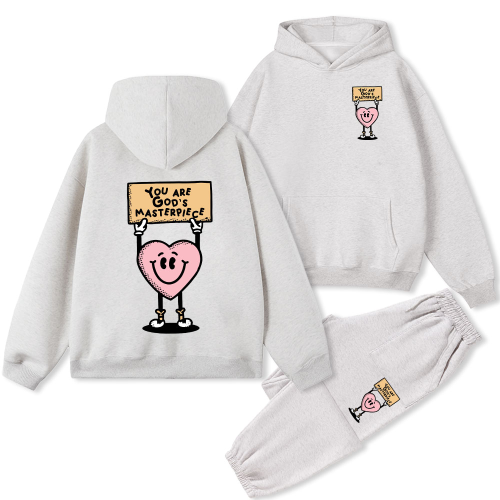 You Are God's Masterpiece Christian Fleece Hoodie Set