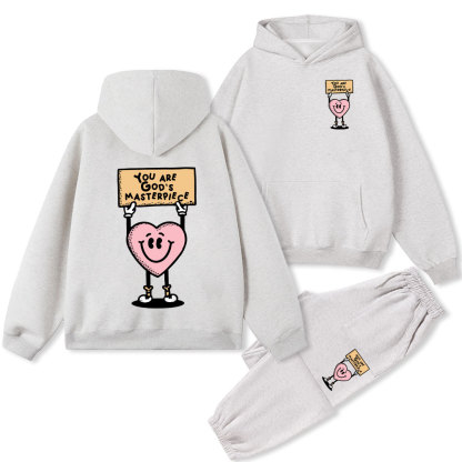 You Are God's Masterpiece Christian Fleece Hoodie Set