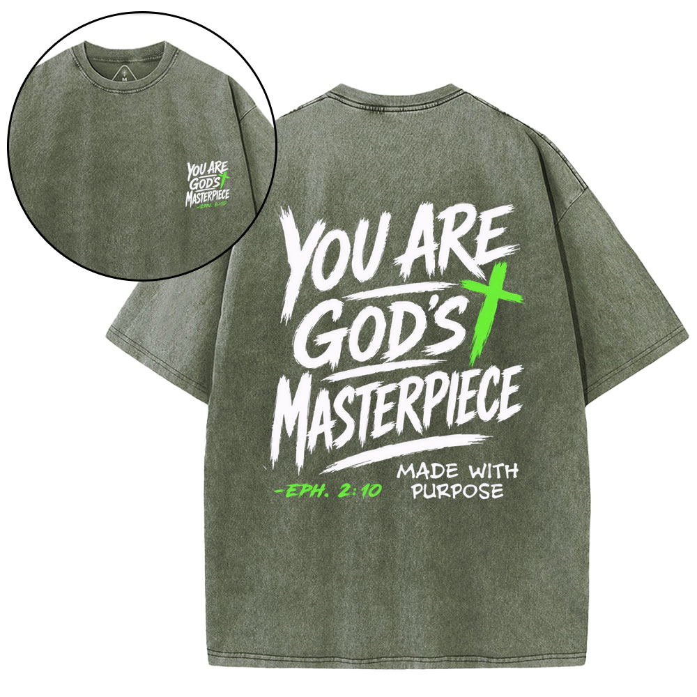 You Are God's Masterpiece Christian Washed T-Shirt