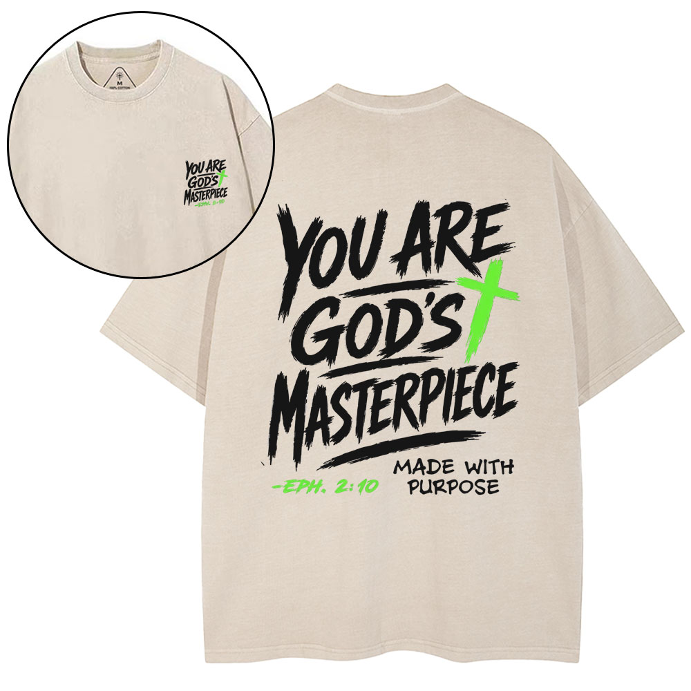You Are God's Masterpiece Christian Washed T-Shirt