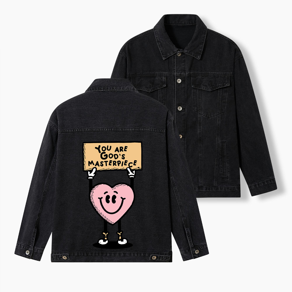 You Are God's Materpiece Christian Denim Jacket