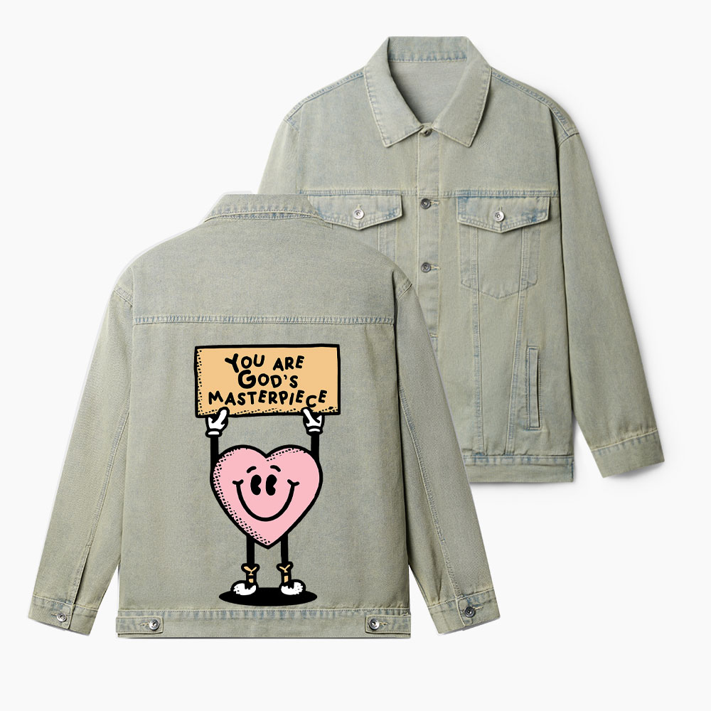 You Are God's Materpiece Christian Denim Jacket