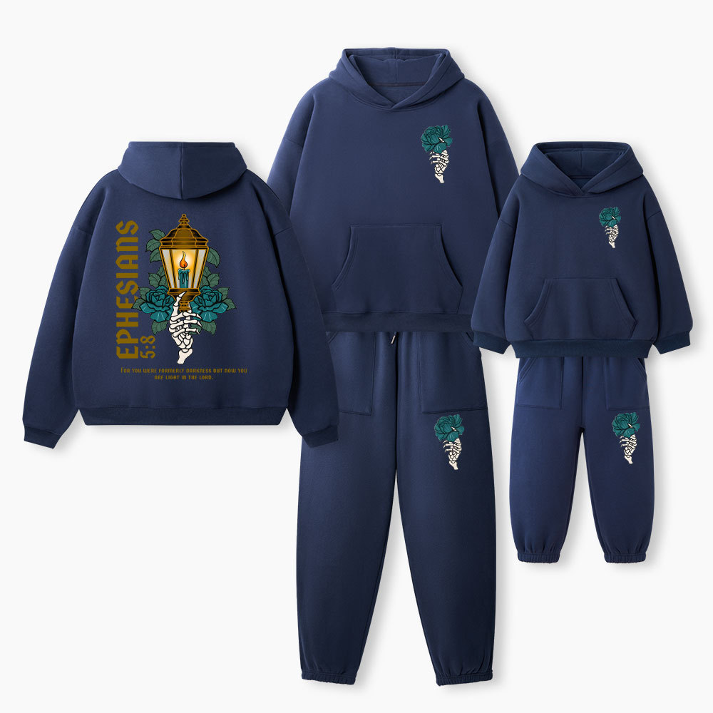 You Are Light In The Lord Christian Premium Matching Fleece Hoodie Set