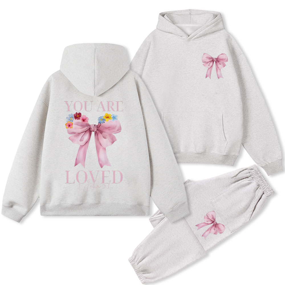 You Are Loved Christian Fleece Hoodie Set