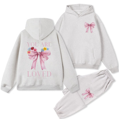 You Are Loved Christian Fleece Hoodie Set