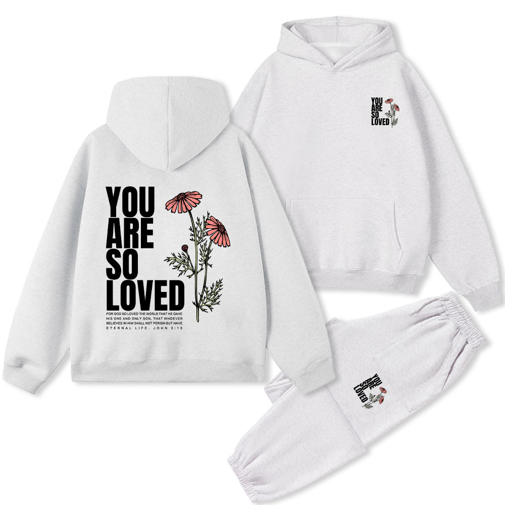 You Are So Loved Christian Premium Fleece Hoodie Set