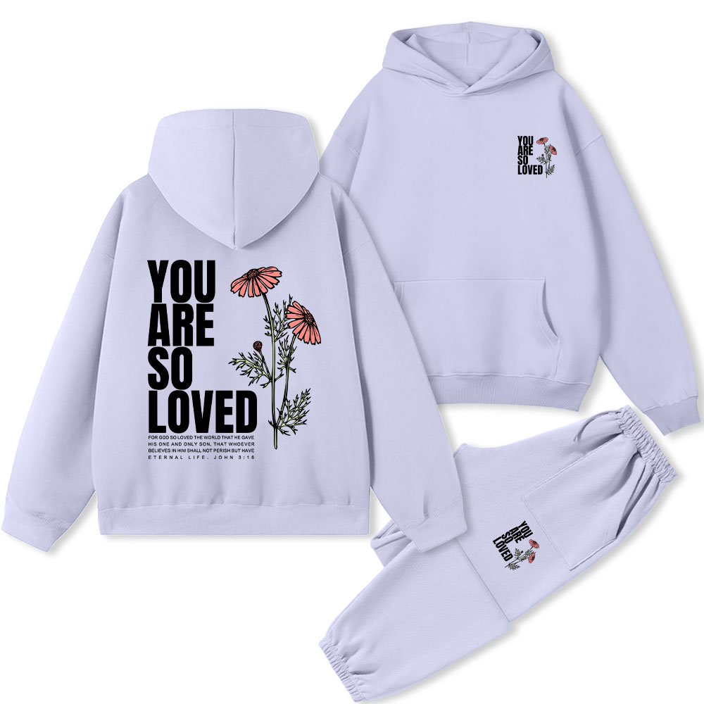 You Are So Loved Christian Premium Fleece Hoodie Set