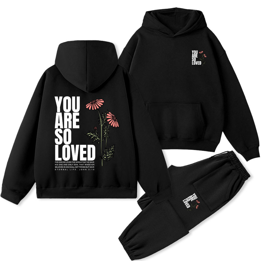 You Are So Loved Christian Premium Fleece Hoodie Set