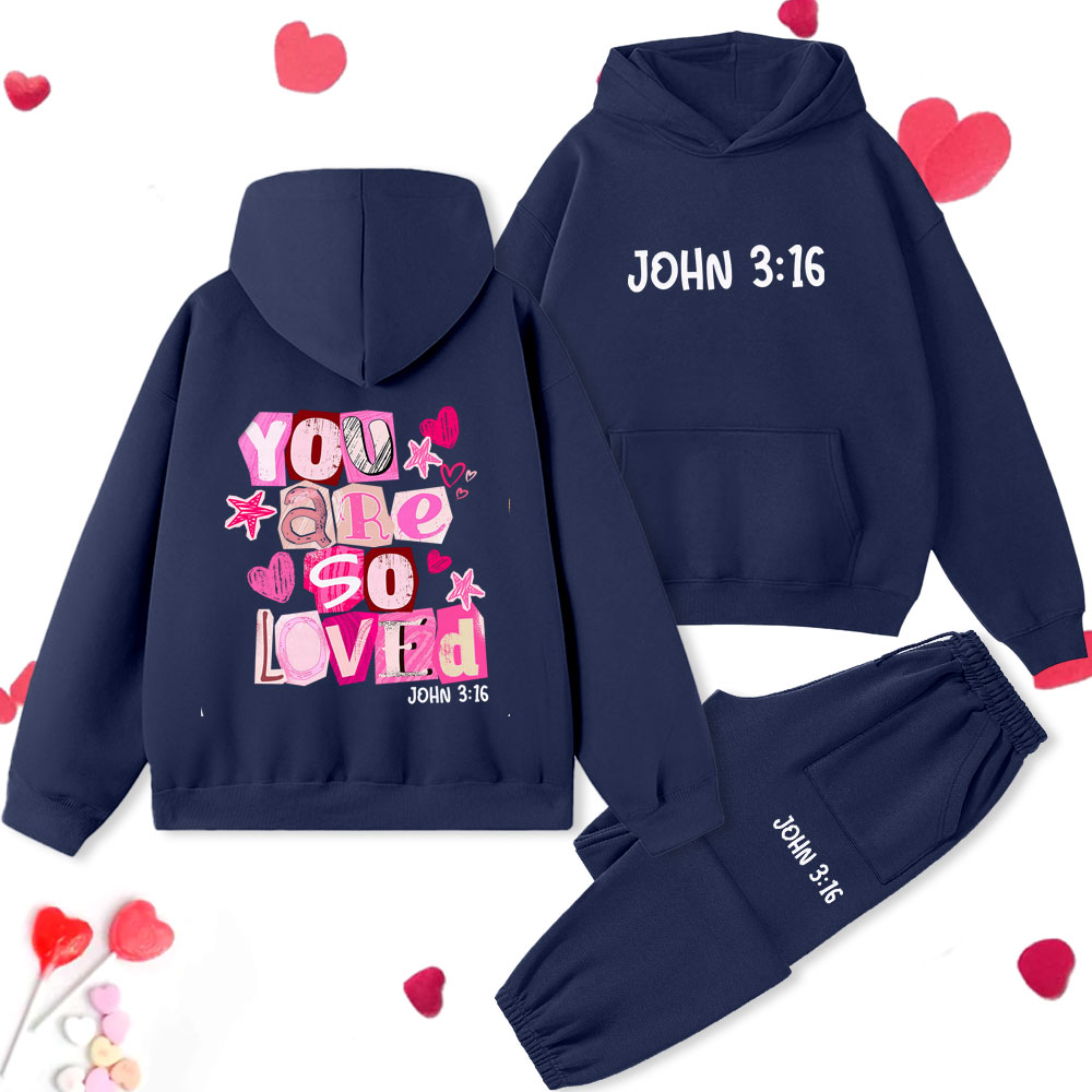 You Are So Loved Christian Premium Fleece Hoodie Set