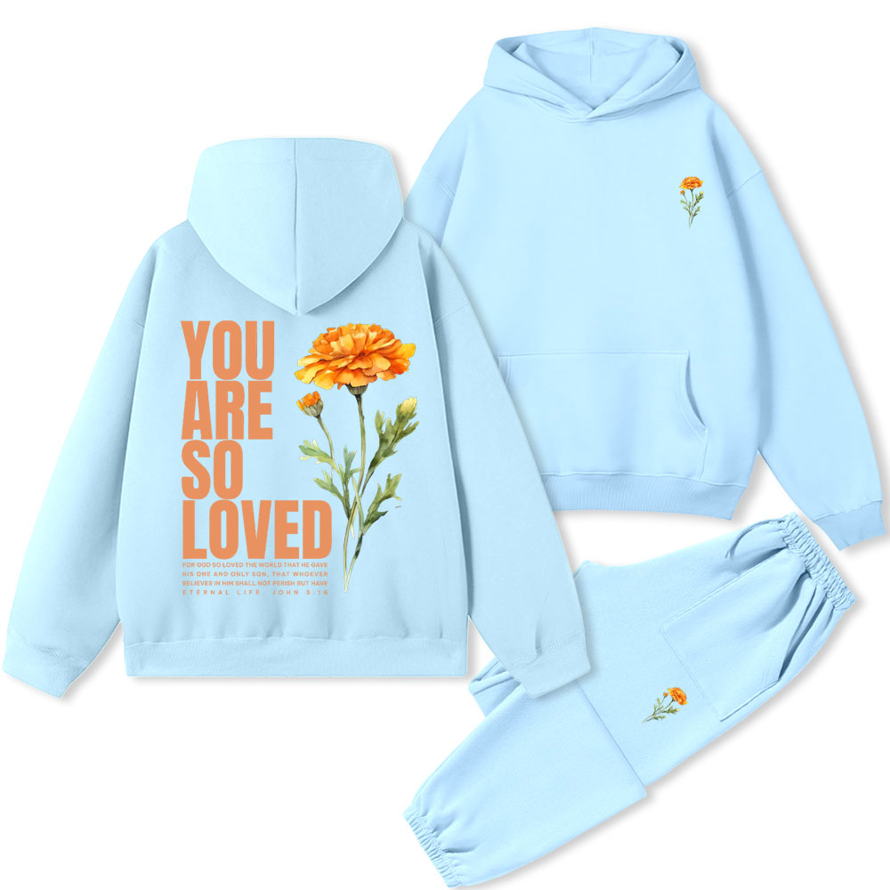 You Are So Loved Christian Premium Fleece Hoodie Set
