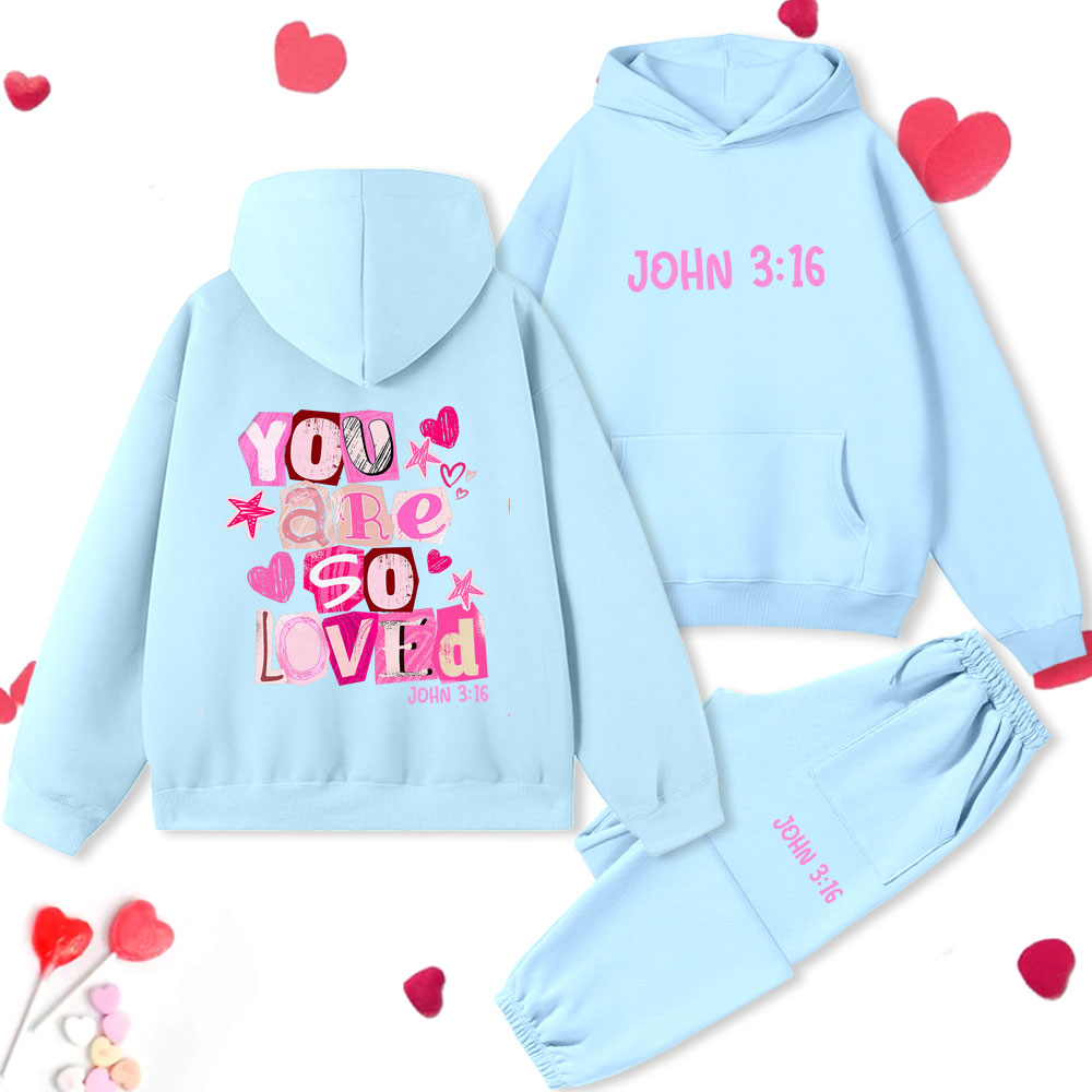 You Are So Loved Christian Premium Fleece Hoodie Set