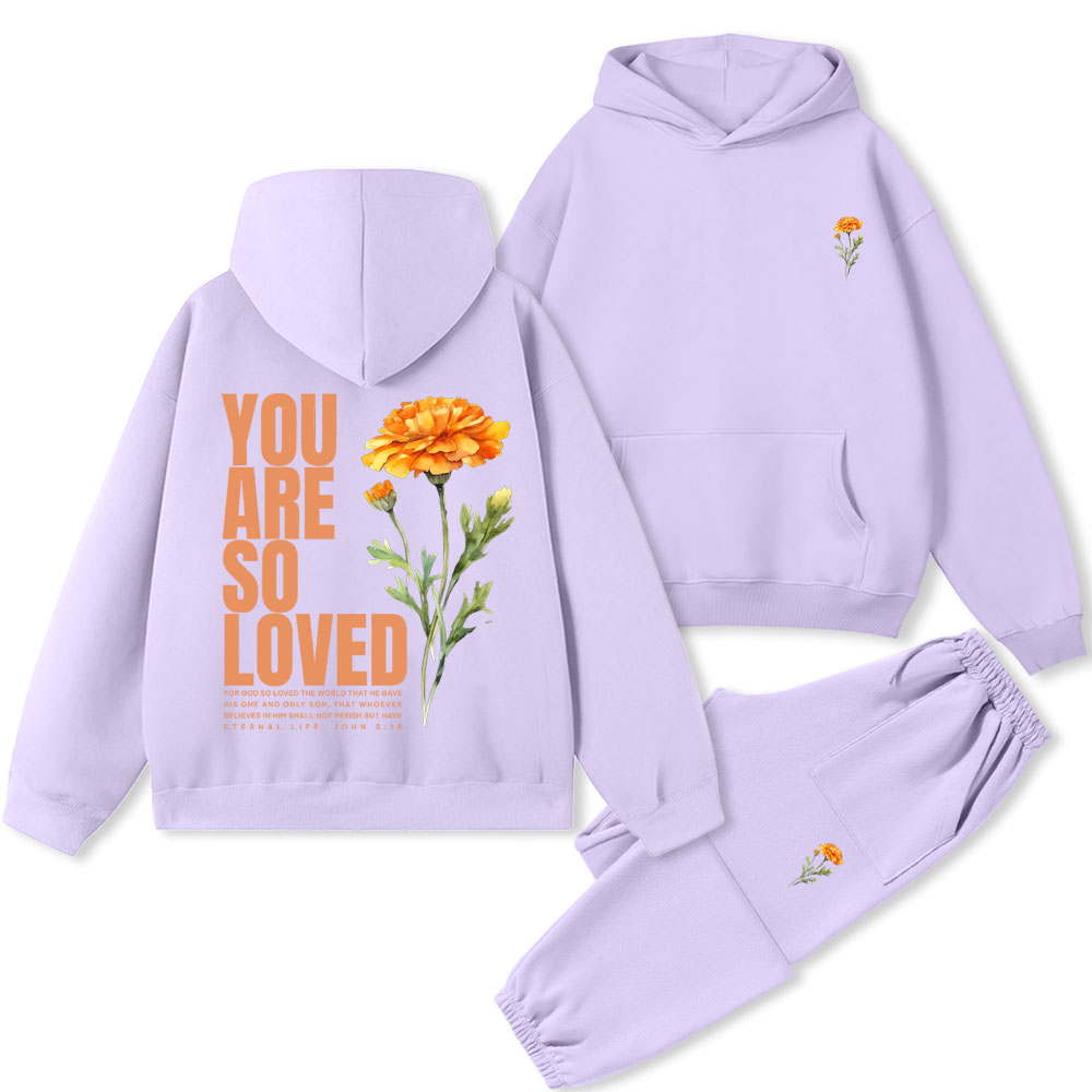 You Are So Loved Christian Premium Fleece Hoodie Set