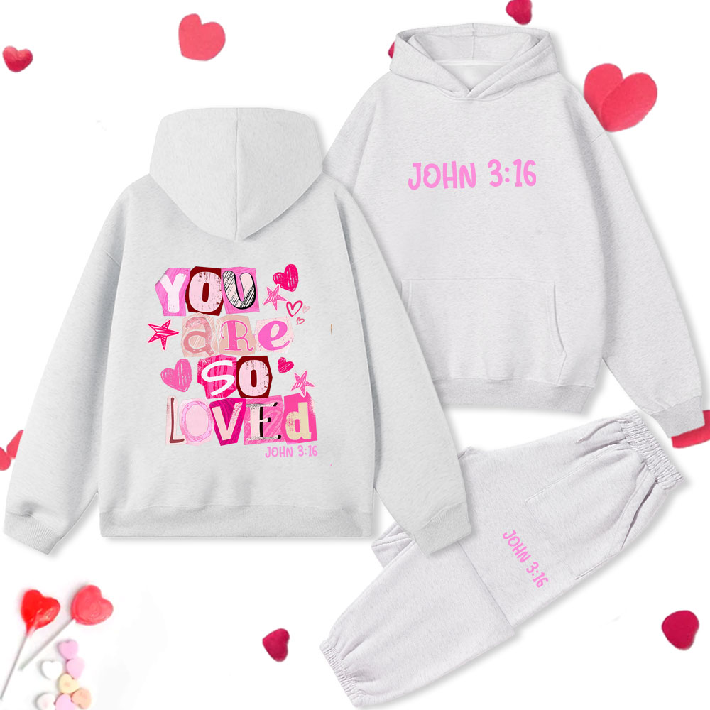 You Are So Loved Christian Premium Fleece Hoodie Set
