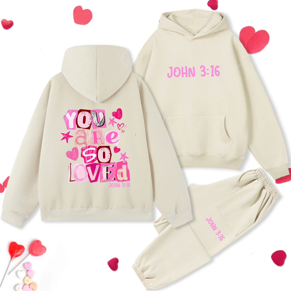 You Are So Loved Christian Premium Fleece Hoodie Set