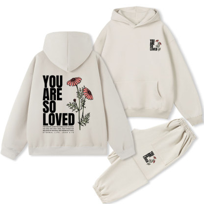 You Are So Loved Christian Premium Fleece Hoodie Set