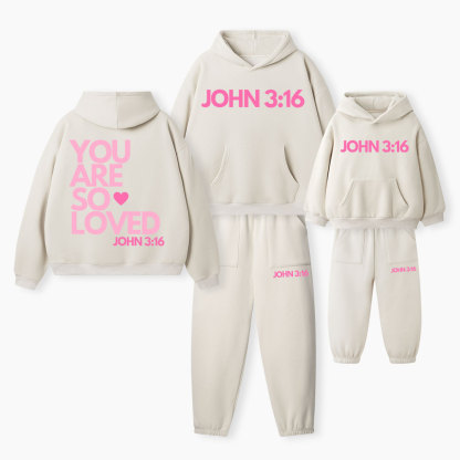 You Are So Loved Christian Premium Matching Fleece Hoodie Set