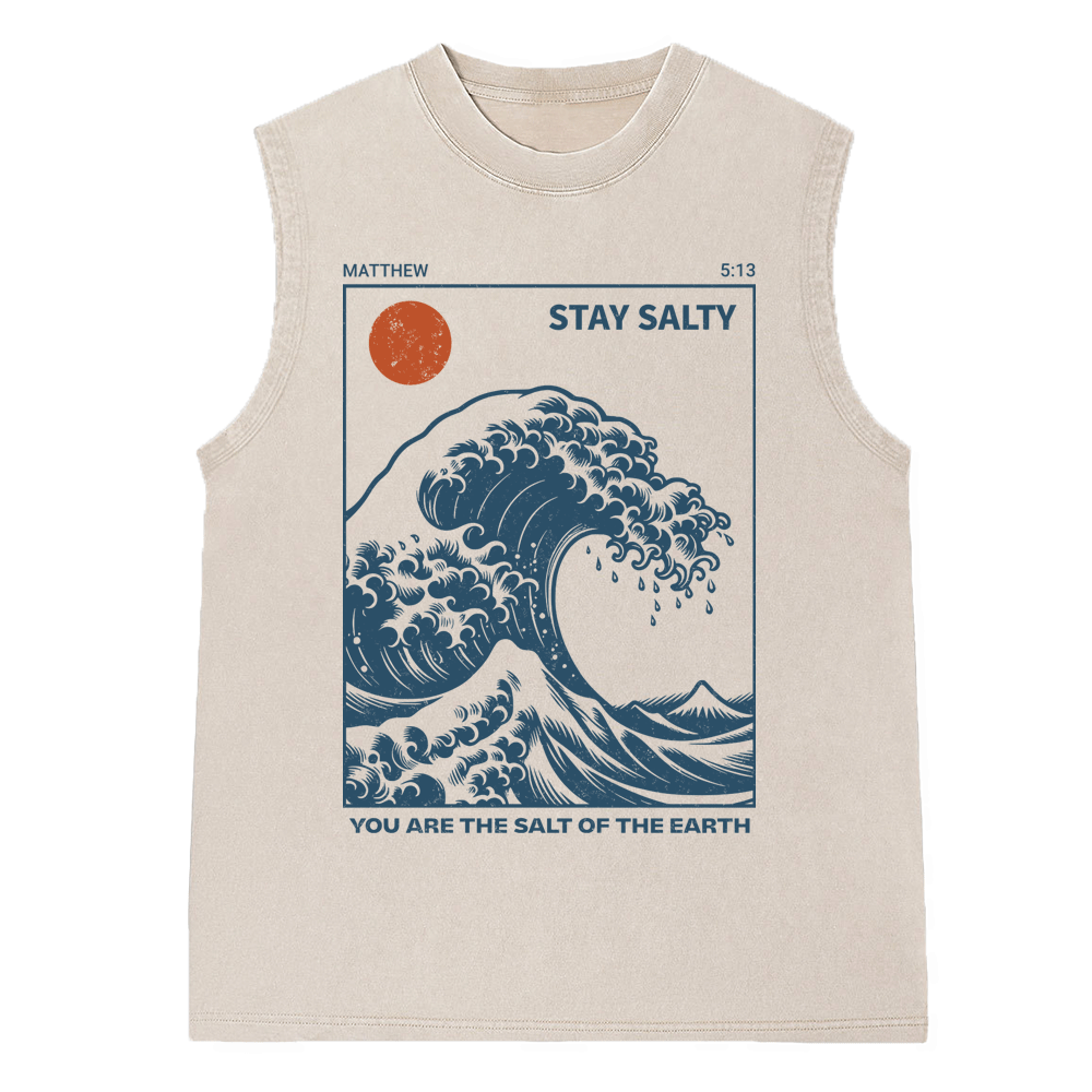 YHWH Floral Christian Washed Sleeveless Tee Sale-GuidingCross