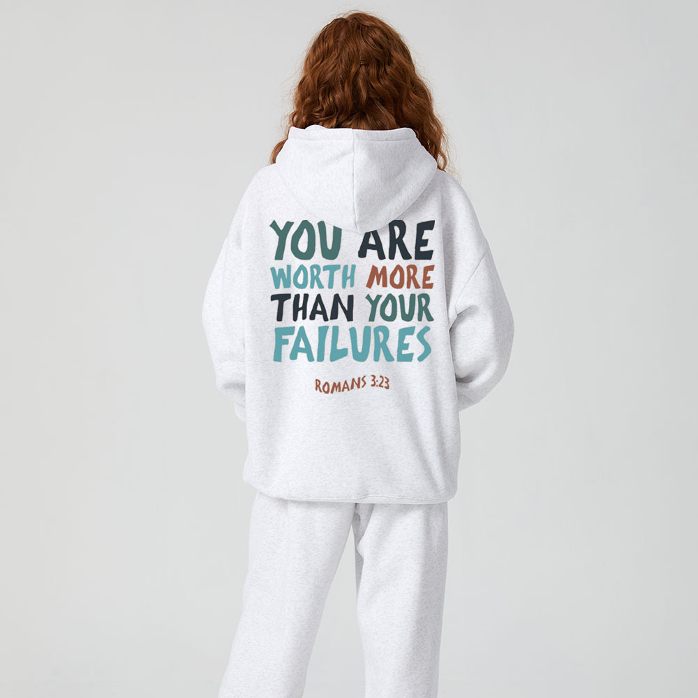 You Are Worth More Than Your Failures Christian Premium Fleece Hoodie Set