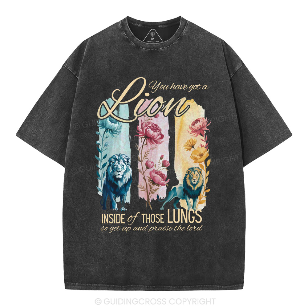 You Have Got A Lion Inside Of Those Lungs Christian Washed T-Shirt