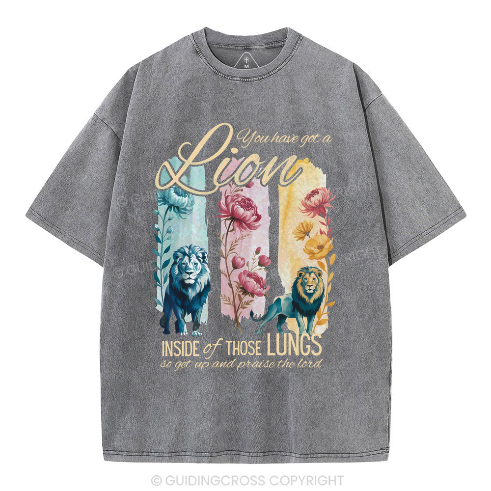 You Have Got A Lion Inside Of Those Lungs Christian Washed T-Shirt