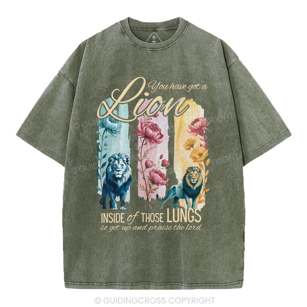 You Have Got A Lion Inside Of Those Lungs Christian Washed T-Shirt